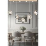 Woodhub Eldon 5'li Sıralı 3 Renk 75 Watt Gold Kristal Ledli Modern Oturma Odası Salon Sarkıt Avize - 1 - Ahşap