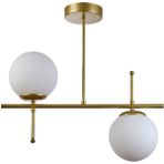 Woodhub Feris Modern Tasarım Salon Mutfak Yatak Odası Eskitme Renk Beyaz Camlı 2 Li Avize - 1 - Ahşap