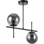 Woodhub Feris Modern Tasarım Salon Mutfak Yatak Odası Siyah Renk Füme Camlı 2 Li Avize - 1 - Ahşap