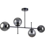 Woodhub Feris Modern Tasarım Salon Mutfak Yatak Odası Siyah Renk Füme Camlı 4 Lü Avize - 1 - Ahşap
