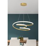 Woodhub Galaksi Gold Kasa Beyaz Işık Ahşap Malzemeli Modern Sarkıt Avize Şık Tasarım - 1