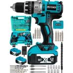 Woodhub Germany Technology Darbeli 58 V 5AH Mavi Xr Li-Ion Çift Akülü Şarjlı Vidalama Matkap Pro Set