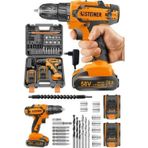 Woodhub Germany Technology Kupfer Darbeli 58 V 5 Ah Çift Akülü Vidalama Matkap Turuncu 24 Parça Set