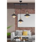 Woodhub Gönen 3lü Siyah Sıralı Modern Retro Sarkıt Mutfak Retro Salon Avize - 1 - Ahşap