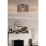 Woodhub Goza 38 cm Silindir Plafonyer Avize Siyah Artı Desen Salon-Çocuk-Yemek-Yatak Odası-Antre-Mutfak - 1 - Ahşap