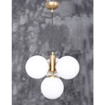 Woodhub Hector 4'lü Eskitme Beyaz Camlı Avize - 1 - Ahşap