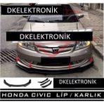 Woodhub Honda Civic 2001-2005 Ön Tampon Uyumlu Eki Body Kit Karlık Lip Siyah