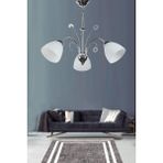 Woodhub Idil Modern Krom Renk Beyaz Opal Camlı Salon - Mutfak - Yatak Odası 3 Lü Avize - 1 - Ahşap