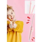 Woodhub Ince Uçlu Profesyonel Kıvırcık Saç Maşası, 9mm Bigudi ile Bukle Yapıcı - 01P-Pembe - Seçenek 1