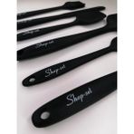 Woodhub Isıya Dayanıklı Yanmaz Yapışmaz Silikon Spatula Seti Siyah 6 Parça