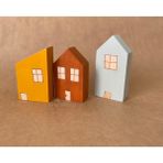 Woodhub Iskandinav Waldorf Ahşap Oyuncak Ev Seti, Ahşap Oyuncak Evler 3 Lü - Ahşap Desenli