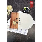 Woodhub Kanallı Cam Kesme Tahtası | Kenarı Ahşap Desenli - Kenarı Oval | 25CM x 35CM | Patentli Ürün