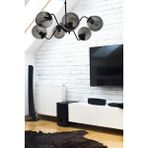 Woodhub Karmen 6.lı Siyah Füme Glob Camlı Avize - 1 - Ahşap