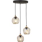 Woodhub Karya 3lü Yuvarlak Siyah Gold Modern Sarkıt Genç Odası Yatak Odası Retro Salon Avize - 1 - Ahşap