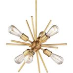 Woodhub Kirpi 6'lı Eskitme Modern Avize - 1 - Ahşap