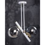 Woodhub Libra Beyaz Eskitme Füme Camlı Avize - 1 - Ahşap