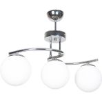 Woodhub Linda Modern Tasarım Krom Renk Beyaz Camlı Salon - Mutfak - Yatak Odası 3 Lü Avize - 1 - Ahşap