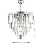 Woodhub Linsa 45 cm 'lik Kristal Cam Taşlı Lüks Avize - (Gümüş Yaldız) - 1 - Ahşap