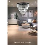 Woodhub Linsa 45 cm 'lik Kristal Cam Taşlı Lüks Avize - (Mat Siyah) - 1 - Ahşap