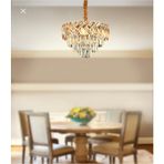 Woodhub Lu x ury Modern Sarkıt Kristal Taşlı Avize 40’lık Gold Sarı - 1 - Ahşap