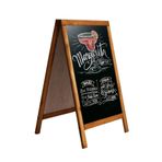 woodhub Menü Tahtası, Ayaklı Yazı Tahta, Çift Taraflı Kara Tahta Ahşap Büyük Boy 55x105 Cm