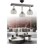 Woodhub Metal Cansu 3 Lü Siyah Krom Yaldızlı Kristal Top Modern Avize Siyah Modern 3 E27