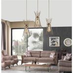 Woodhub Metal Kirpi Eskitme 3lü Avize Caka Altın E27 3 Modern 61-70 cm