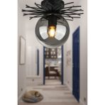 Woodhub Metal Tesla Tekli Avize Siyah Füme Cam E27 28 x 13 1 Siyah 20 -34 cm Modern Antre / Hol