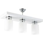 Woodhub Metal Üçlü Modern Spor Model Dikdörtgen Tepsi Beyaz Avize 30 Beyaz 3 Modern E27