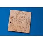 Woodhub Mıknatıslı Balerin Magnet Boyanabilir Ahşap Oyuncak - Ahşap Desenli