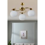 Woodhub Modern Ilay Eskitme Gold Boyalı 3 Lü Camlı Avize - 1 - Ahşap