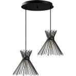 Woodhub Modern Kirpi 2 Li Avize Siyah E27 2 61-70 cm Metal