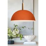 Woodhub Modern Lipeo Turuncu Avize Ahşap Başlık Tekli Sarkıt Salon Mutfak Kuaför Cafe Lamba Dekoratif E27 M