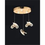 Woodhub Modern Lu x ury E x clusive Crystal Üçlü LED Avize Gold Sarı Ledli Avize - 1 - Ahşap