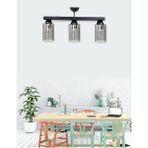Woodhub Modern Modern Spor Model Üçlü Plafonyer Avize Metal 3 E27 Siyah