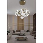 Woodhub Modern Sarkıt 3 Renk 4 Toplu LED Avize Salon - Oturma Odası Ledli Avize - 1 - Ahşap