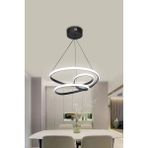 Woodhub Modern Sarkıt Galaksi Siyah Kasa Beyaz Işık LED Avize - 1 - Ahşap