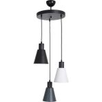 Woodhub Modern Trend Modern Tasarım Salon - Mutfak - Cafe Siyah - Beyaz - Antrasit Renk Sarkıt 3 Lü Avize B