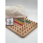 Woodhub Montessori Eğitici Ahşap Oyuncak – Geoboard / Lastik Geçirme Çocuk Oyuncağı - Ahşap Desenli
