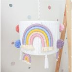 Woodhub Mor Bebek / Çocuk Odası Özel Tasarım Kız Bebek Erkek Bebek Makrome Avize