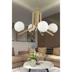 Woodhub Morgan 4 Lü Eskitme Boyalı Beyaz Camlı Modern Genç Odası Yatak Odası Salon Avize - 1 - Ahşap