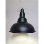 Woodhub Mutfak Retro Rustik Mutfak,cafe Için Siyah Tekli Metal Sarkıt Çap: 34CM Siyah Metal Modern 1 E27