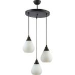 Woodhub Nefes Modern Spor Opal Beyaz Camlı Sarkıt Salon - Mutfak - Yatak Odası 3 Lü Avize - 1 - Ahşap