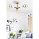Woodhub Nide 3lü Siyah Gold Bal Camlı Modern Genç Odası Yatak Odası Retro Salon Avize - 1 - Ahşap