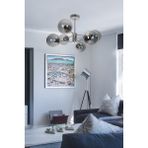 Woodhub Oscar Modern Lüks Tasarım Krom Renk Kasa Füme Camlı Salon - Mutfak - Yatak Odası 6 Lı Avize - 1 - Ahşap