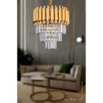 Woodhub Palmira 35'lik Kristal Taşlı Lüks Avize - ( Sarı - Yaldız ) - 1 - Ahşap