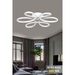 Woodhub Papatya Modern Sıva Üstü LED Avize Oda Salon Ledli Avize – Beyaz Kasa Sarı Işık - 1 - Ahşap