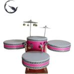 Woodhub Pembe Aşhap Çoçuk Baterisi - Ahşap Desenli