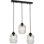 Woodhub Pera 3lü Şeffaf Camlı Modern Sarkıt Avize - 1 - Ahşap