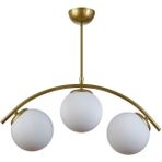 Woodhub Polo Modern Tasarım Salon Mutfak Yatak Odası Eskitme Renk Beyaz Camlı 3 Lü Avize - 1 - Ahşap